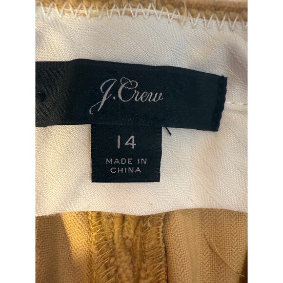 J.Crew Wide Wale Corduroy Pants Size 14 Tan Crop Straight Leg FA18 - Picture 2 of 9